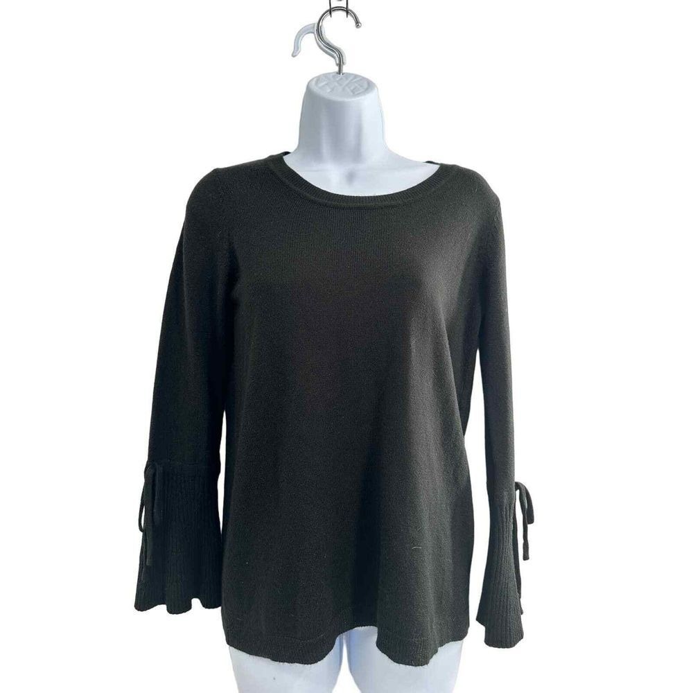 IMNYC Isaac Mizrahi Knit Sweater Black Knit‎ S/P Crew Neck Classic Minimalist